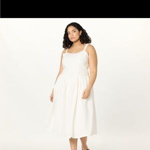 The drop balu feminine shaped White Midi Dress